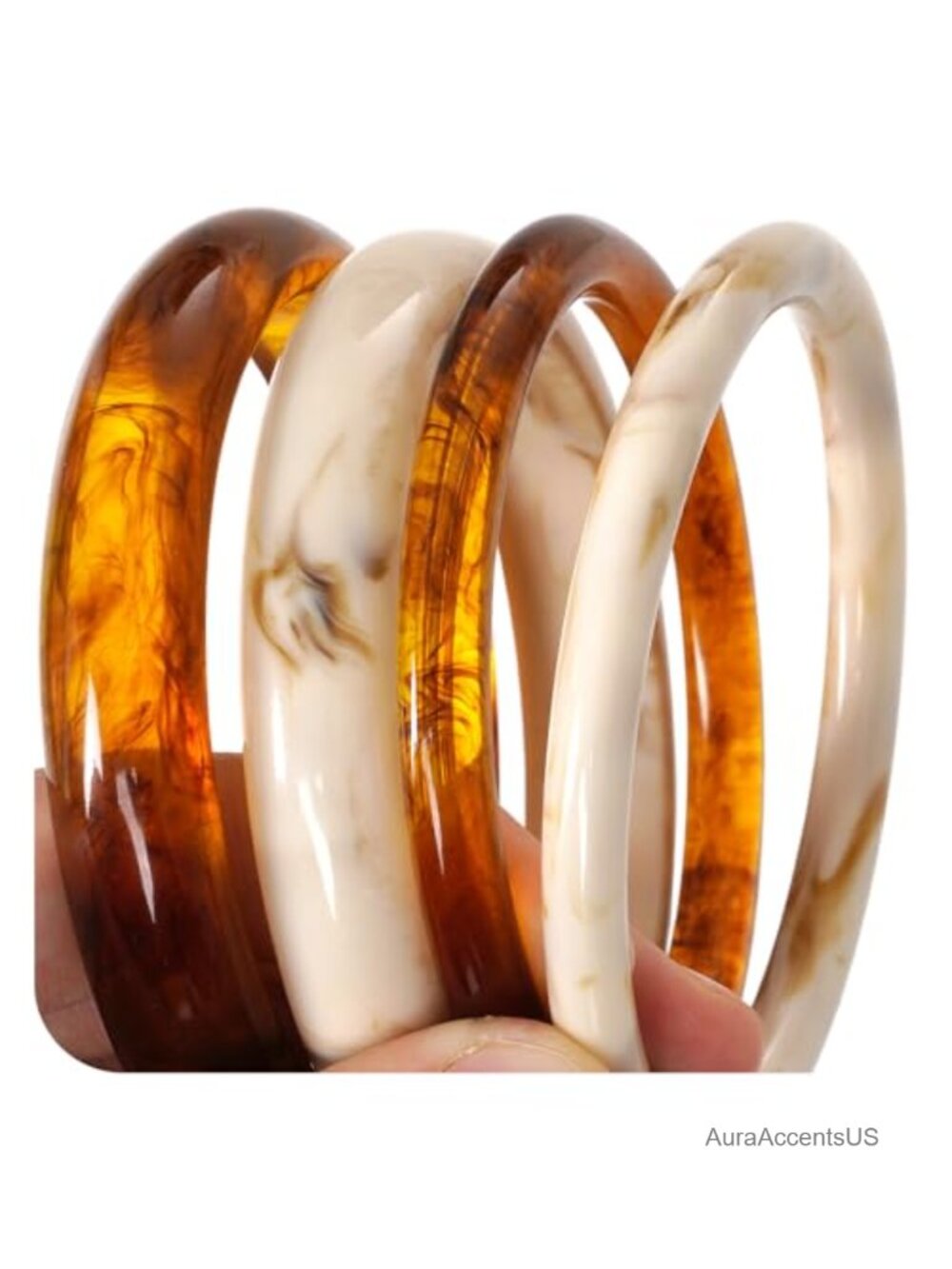 Acrylic Chunky Bangle Bracelets Stackable Women's Jewelry Set